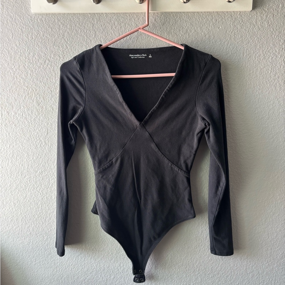Abercrombie & Fitch Black Long Sleeve Bodysuit